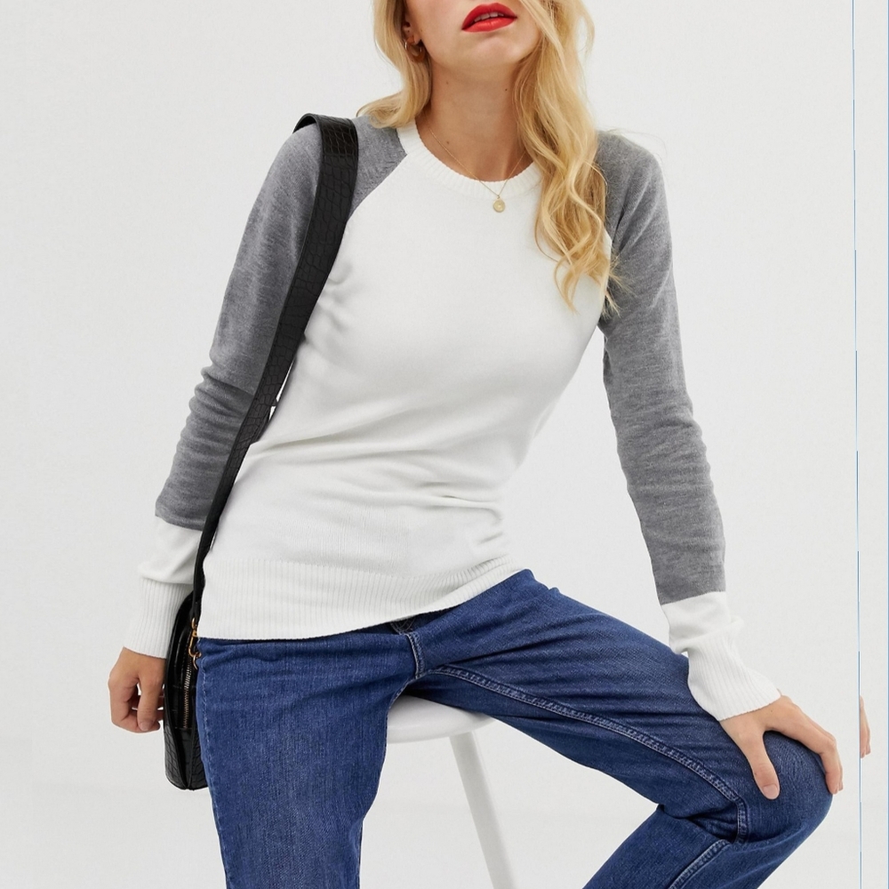 French Connection Colorblock Raglan Knit Sweater - image 3